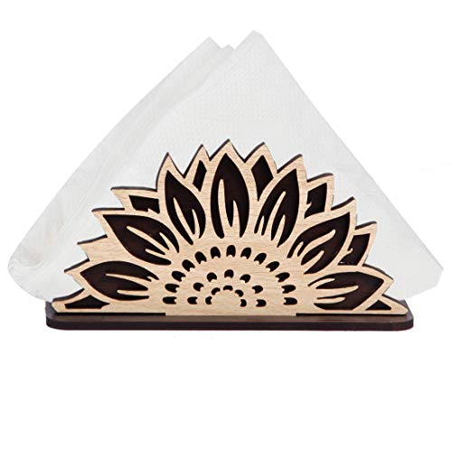 Market Fairy Wooden Tissue Holder for Dining Table | Tissue Paper Stand for Home & Restaurant | Solid Wood Tableware Accessories for Hotel | MDF Wood, Natural Finish