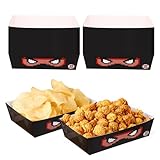 50stk Ninja Party Essen Tabletts, Schwarze Ninja Party Zubehör Geburtstag Dekorationen Papier Servier Schalen für Snacks Pommes Chips Gastgeschenke für Kinder Geburtstagsfeier