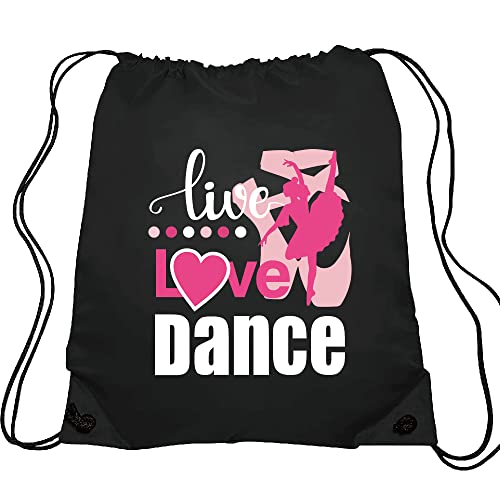 Haizct live Love Drawstring Backpacks, Ballet Drawstring Backpacks, Bags for Yoga Dance Rehearsal, Great Gift for Ballet Dancer Actor Actress