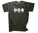 EAT SLEEP DIVE Tauchen taucher diver T-Shirt Olive XL