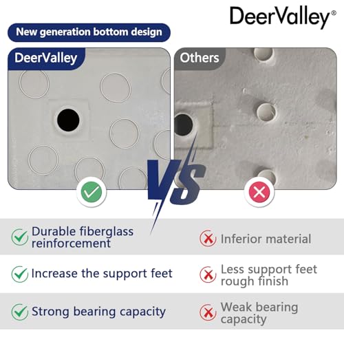 Image of DeerValley 60 inchL X 34 inchW Left Drain Shower Base in White