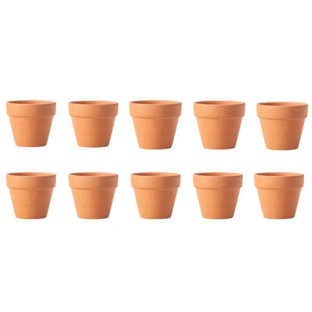 JENERY 10 PCS Terracotta Ceramic Flowerpot, Circular Nursery Plant Flowerpot, Succulent Plant Cactus Pot For Home Office Desktop Windowsill Ornament (5.5x5cm)