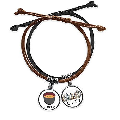 Soupe de miso traditionnels japonais et bracelet corde cuir Sidi tressé