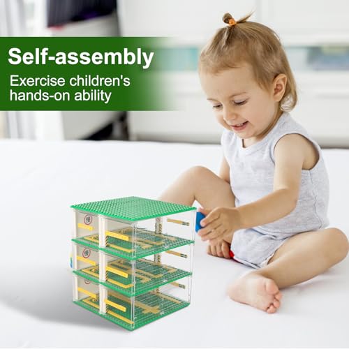 Mapille Garage für Speed Champions Autos, 3-Schicht Bausteine Parkhaus, Vitrine Auto Parkhaus für Sportwagen, Parkgarage Transparente, Bauspielzeugsets, Parkhaus Kompatibel mit Große Marke (Ohne Auto)