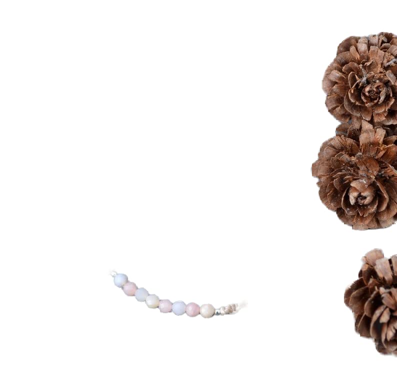 Bracelet opale rose 4mm contre le stress perles rondes cordon reglable