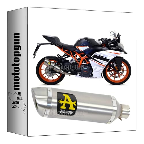 auspuff zugelassen arrow thunder aus aluminium mit endkappe aus edelstahl kompatibel mit ktm rc 390 2015 2016 mototopgun 71813ao