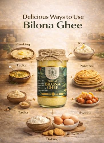 Image of Herbs & Crops A2 Gir Cow Desi Ghee 500ML | Bilona Method | Curd-Churned & Cultured |Pure, Natural & Danedar| Lactose-Free,Gluten-Free | Grass-Fed | Lab Tested |Immunity Booster|Glass Jar-Pack of 1