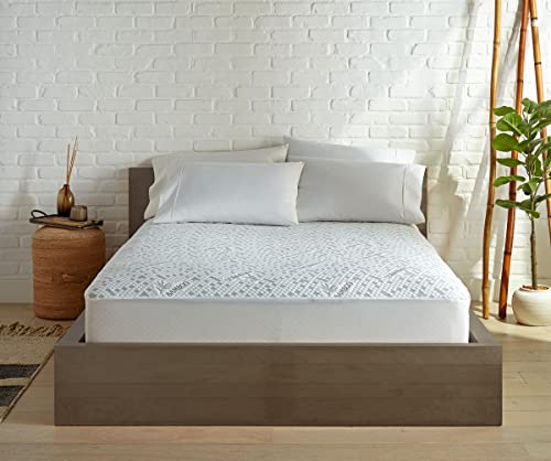 Image of Queen Mattress Protector by PURE BAMBOO, Waterproof, Charcoal Fiber - Viscose Derived from Bamboo Charcoal Fiber, Mattress Cover Protects Against Moisture, Spills, Stains (Queen)