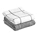 T-Fal Textiles 60954 2-Pack Solid & Check Parquet Design 100-Percent Cotton Kitchen Dish Towel, Gray, Solid/Check-2 Pack