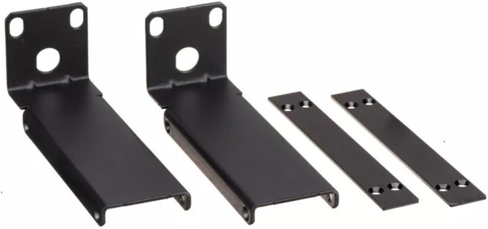 Mic Rack Mount Bracket Only for Shure SLX4, SLXD4 Wireless Microphone Dual Receivers Combining Antenna Install, Extra Strong Hardware Kit, Black