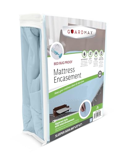 Guardmax Sleeper Sofa Mattress Protector Zippered, Bed Bug Mattress Cover