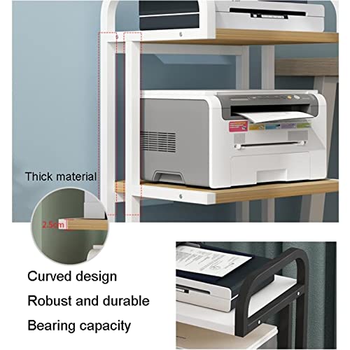 Meuble imprimante à roulettes avec support 3 niveaux pour rangement bureau