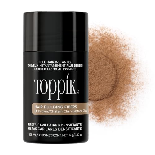 Toppik Hair Building Fibers, Light Brown, 12g Fill In Fine or Thinning Hair, Instantly Thicker,...