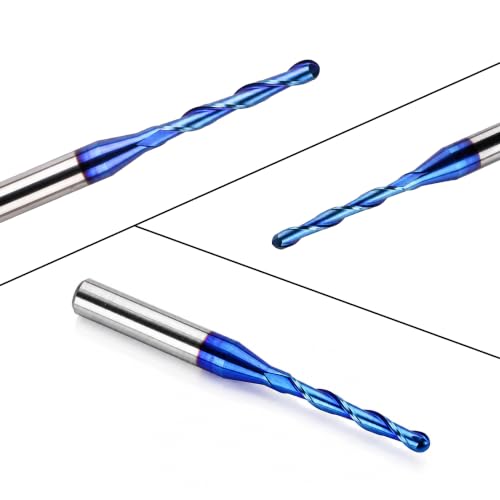 Image of 1 /4 inch Shank CNC Router Bits 1 /8 inch Cutting Dia Ball Nose Spiral End Mill