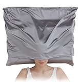 SILQA(シルクア) 枕カバー 大きめ 摩擦なきツヤ髪まくらカバー 「人工シルクが摩擦を58%カット」 人工シルク 洗濯機 洗える フードあり グレー (70×60cm)