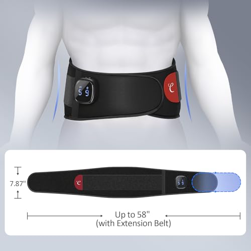 Comfytemp Cordless Portable Heating Pad with Massager for Lower Back Pain Relief, 9 Heat 5 Vibration 3 Intensity, FSA Eligible HSA Rechargeable Wireless Heated Waist Belt APP Control Gifts for Mom Dad - Thumbnail 3