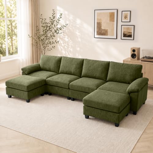 Image of Sectional Couches for Living Room, 141 inch U Shaped Cloud Sofa & Couch