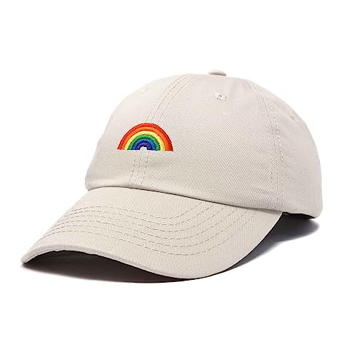 Dalix Rainbow Baseball Cap Womens Hats Cute Hat Soft Cotton Caps In Beige #TOP3