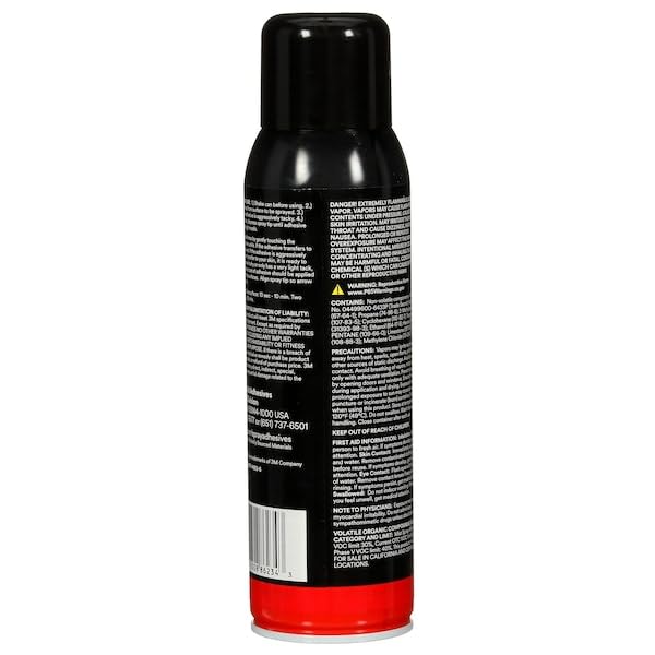 Image of 3M Super 77 Multipurpose Spray Adhesive Glue, Clear, 13.44 oz Net Wt Can | Permanent Bond, General Purpose Bonding, NOT FOR SALE IN CA AND OTHER STATES