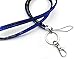 ALL in ONE Rhinestone Lanyard Bling Crystal Necklace + Badge Reel + Card Holder for Business Id/Key (Royal Blue)
