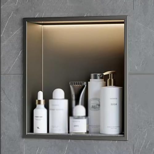 Niche murale acier inoxydable avec LED pour une douche moderne et épurée