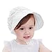HBselect bébé fille Chapeau de soleil, Large Bord respirant bébé Bonnet Sweet Princess Style Fleur à œillets d'été Cap ,Blanc,Taille unique