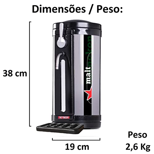 Chopeira Portátil Barril 5 Litros Malt Serpentina Refrigerada Gelo Chopp Torre