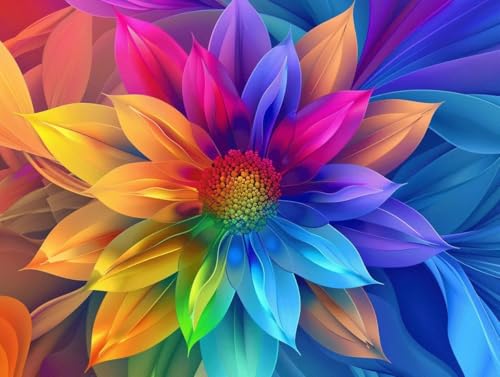 Kit Broderie Diamant Fleurs 80x110cm - Peinture Diamant G0-611 pour Adulte