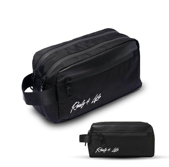 REALG4 Bolso De Mano De Hombre. Neceser Viaje Bolsa De Aseo Hombre Impermeable, Bolsos Hombre Kit Viaje Múltiples Bolsillos Neceser Pequeño Bolso Hombre Pequeño Regalo para Hombre