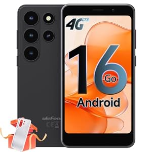 Ulefone Note 22 Handy Android 16 Go, 20GB RAM+32GB ROM/SD-2TB, 3000mAh Austauschbarer Akku, Mini 5.0" Octa Core Smartphone Ohne Vertrag DREI Kartenfächer Dual SIM 4G/Face ID/GPS/OTG/FM Schwarz