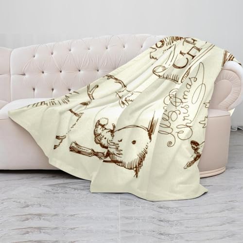 Couverture en molleton microfibre au design de Noël exclusif fait main - 5