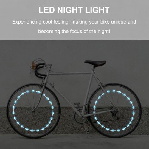 Luz LED para rueda de bicicleta recargable RGB multicolor con cable de acero 6
