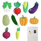 BAHME 10 Imanes de nevera con forma de verduras – Imanes 3D bonitos para nevera y pizarra magnética