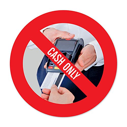 Mini- Aufkleber Sticker: CASH ONLY, no card payment accepted - 4,0 cm Cover