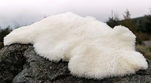 Meshnew Genuine Australian Sheepskin Rug Ivory White Sheep Skin Rugs Single Pelt Natural 2ft X 3ft (60 cm X 91.4 cm) | Natural Sheep Skin