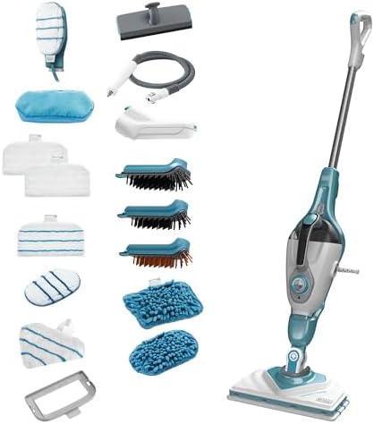 BLACK+DECKER STEAMitt BHSM1615DAM-QS 10-in-1 Multifunction Steam Mop and Hand Cleaner with Glove and Accessories