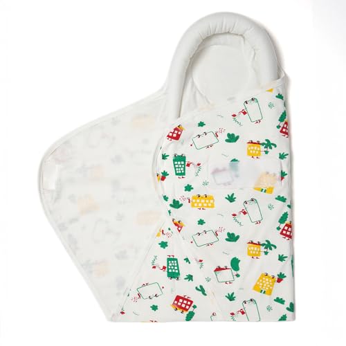Image of TIDY SLEEP Baby Swaddle Wrappper Adjustable for Newborn || 100% Cotton Soft || Newborn Blanket for 0-3 Months (White Wild City)