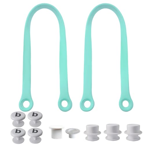 Image of Replacement Straps with 8 Buttons for Original L /XL Bogg Bag, Replacement Handles for Rubber Beach Bag, EVA Bag Strap Replacement, Bogg Beach Bag Repair Kit (Mint Chip)