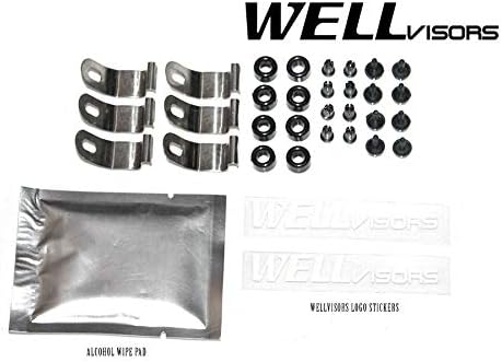 WellVisors Window Visors Wind Deflectors Compatible with Jeep Wrangler 2 2007-2017 Premium Series Rain Guards 3-847JE001