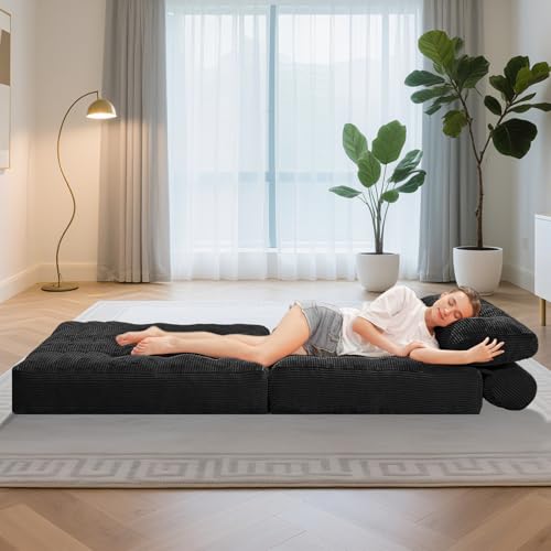 image for HABUTWAY Folding Sofa Bed, Convertible Sleeper Chair Bed w/Dual-Pillow