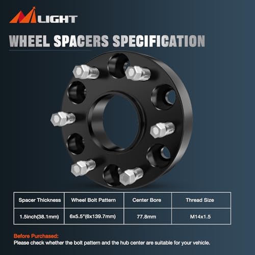 Image of Nilight 6x5.5 Wheel Spacers for 2019-2024 Ram 1500, 4PCS