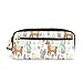 Produktbild KKLDOGS Süßes Lama Alcapa Kaktus Blumen Federmäppchen Leder Make-up Tasche Schreibwaren Stifttasche Reise Kleine Kosmetiktasche