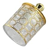 EffiFish Runde PET-Vorratsdose mit goldfarbenem Rand, luftdicht versiegelter Lebensmittelbehälter für Küchensnacks, dekorativer goldfarbener gestreifter Heimorganisationsbehälter (Typ 1)