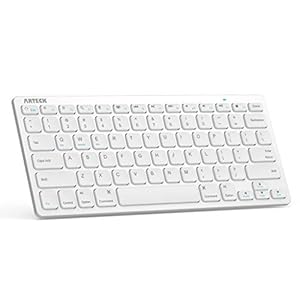 Arteck Ultra-Slim Bluetooth Keyboard Compatible with iPad 10.2-inch/iPad Air/iPad 9.7-inch/iPad Pro/iPad Mini, iPhone and Other Bluetooth Enabled Devices Including iOS, Android, Windows Silver
