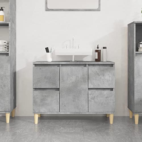 BOWEKAM Home & Garden- Mueble para fregadero de madera de 80 x 33 x 60 cm, color gris