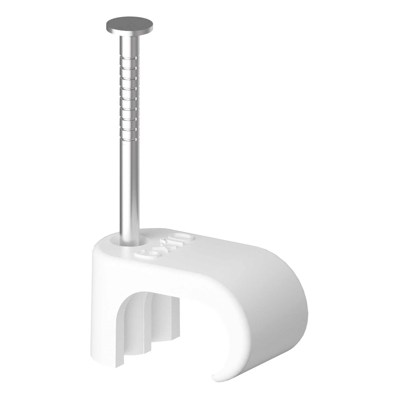 Temolink Cable Clips, 100pcs Nail Clips, 6 x 10 mm, 304 Stainless Steel, Cable Management for Phone and Ethernet Cable, Power Cable, Tube, White