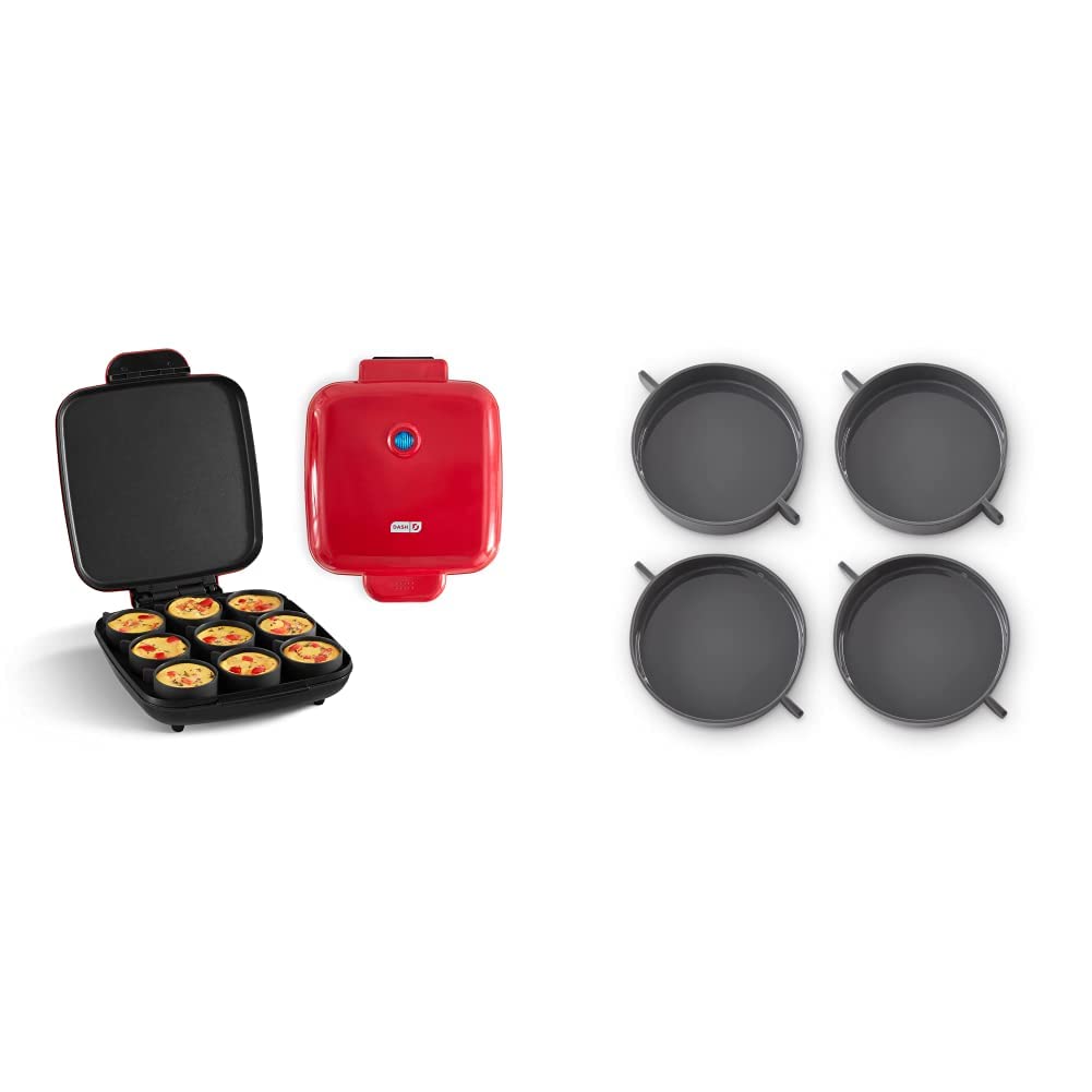 Dash Sous Vide Style Family Size Egg Bite Maker &amp; Deluxe Sous Vide Style Silicone Egg Cups for Family Size Egg Bite Maker – 4-Inch Diameter