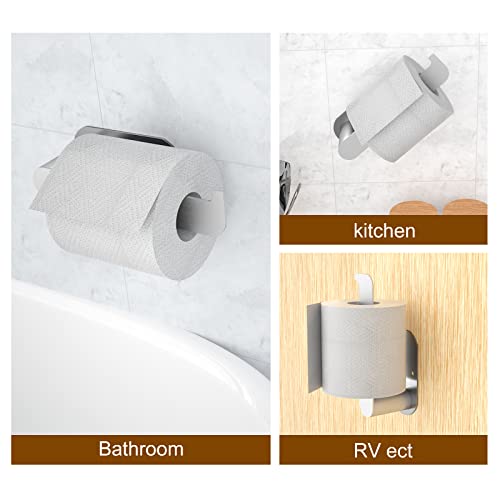 Self-Adhesive Toilet Paper Holder Wall Mount, Brushed Nickel #TOP5