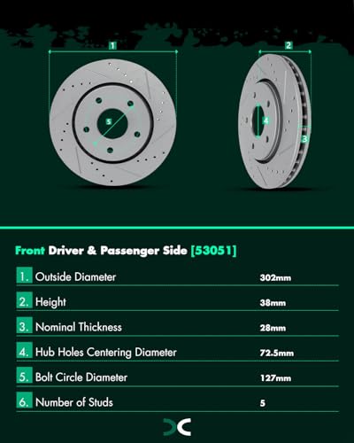 Image of SCITOO Brake Kits Front Rear Brake Rotors Brake Pad:53050;D1326;53051;D1273 | Fit For Chrysler For Town & Country 2008-2012,For Dodge For Grand Caravan 2008-2012,For Journey 2009-2012