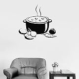 HUANYIN Cucina decalcomania murale cuoco zuppa cucina ristorante decorazione d'interni porte e finestre vinile adesivo delizioso cibo murale, 42x45cm